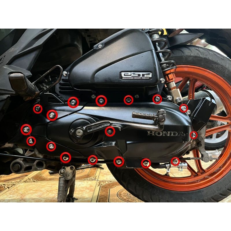 BAUT CVT SET SCOOPY BEAT ESP 2016/2019 STAINLESS 2KUNCI HENG ORIGINAL