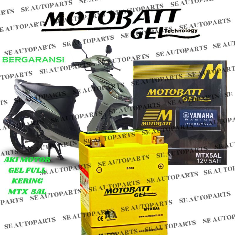 Aki Full Kering GEL MOTOBATT Mio Awal , Mio Smile , Mio Sporty