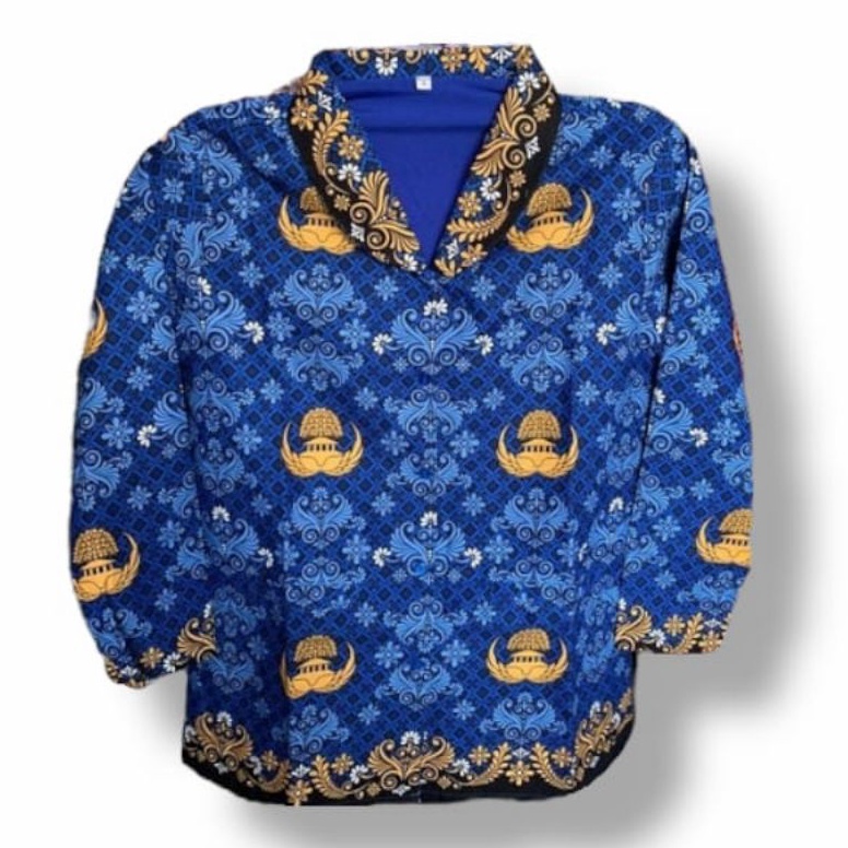 [KODE YCKUD] Batik Korpri Terbaru 2022 Kerah Hitam Furing / Baju korpri terbaru Wanita 2022 / Korpri