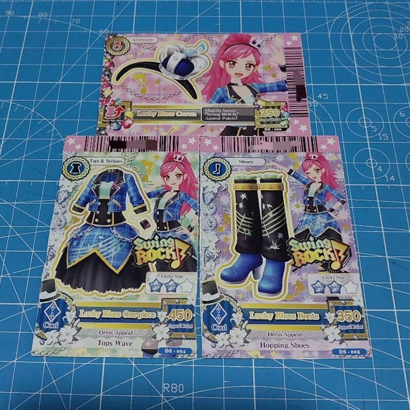 (BACA DESKRIPSI) Kartu Aikatsu Card Magazine Brand Swing Rock Seira Otoshiro Lucky Blues Set Rare ca