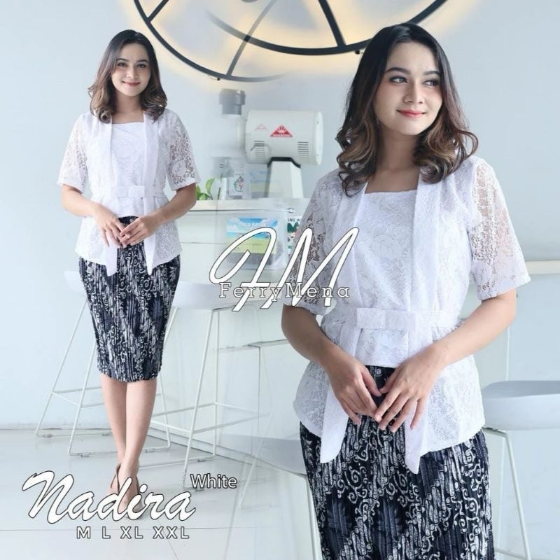 Setelan kebaya kutubaru lengan pendek / kebaya kutubaru NADIRA / kebaya remaja modern / kenaya festi