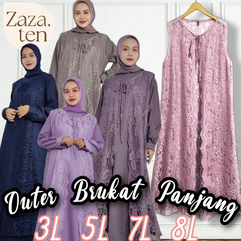 SuperSale Id7d7Cr Outer Brukat JUMBO Clara Cardigan Brokat Panjang Premium Luaran Pesta Kondangan Ro