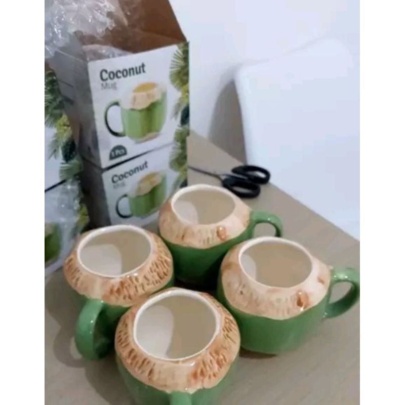 gelas cantik minimalis bentuk kelapa muda