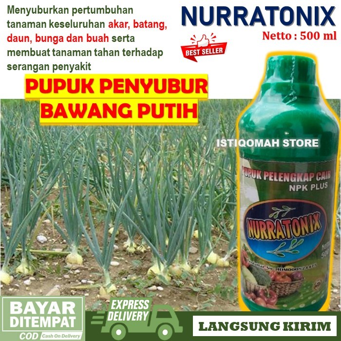 Pupuk Penyubur Tanaman Bawang Putih Terbaik 500ML NURRATONIX Pupuk NPK Cair Plus Anti Jamur ZPT + Ga