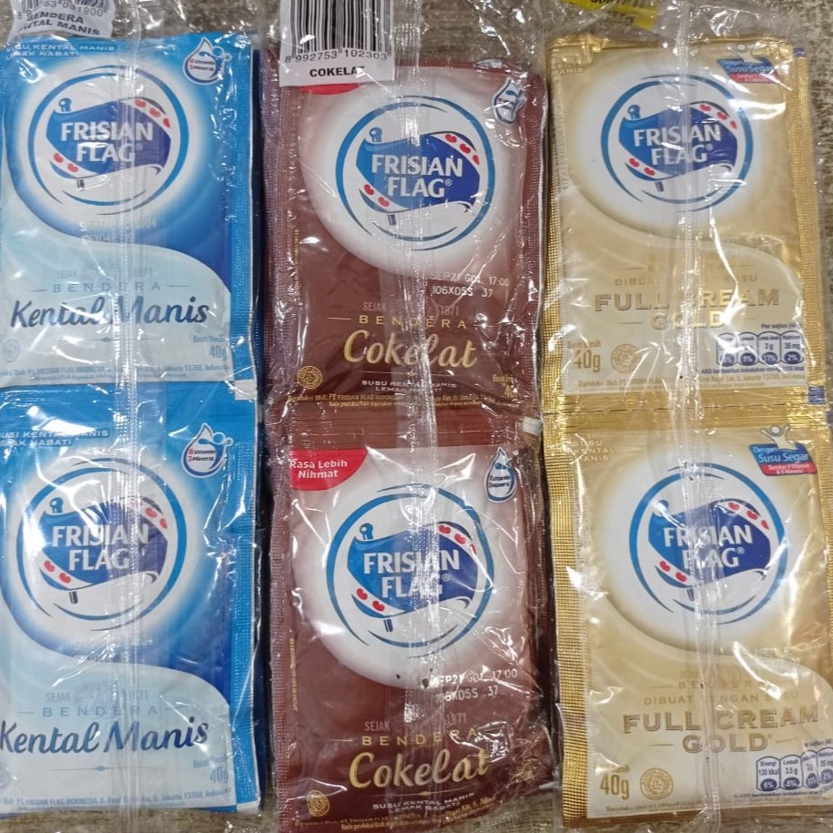 

Frisian Flag Susu Kental Manis Sachet SUSU BENDERA SASET ( 6 X 38 gr )