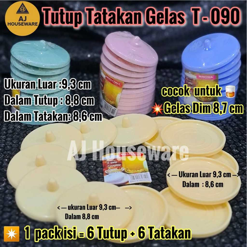 T 090 080 776 777 / TUTUP  TATAKAN GELAS /TUTUP GELAS PLASTIK ALAS GELAS YOSHIKAWA/MINOWA