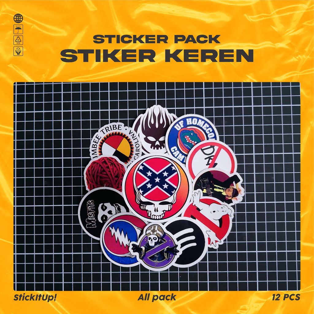 

COD✨ StickItUp Stiker Pack Melingkar Stiker Keren Untuk Koper Laptop Skateboard