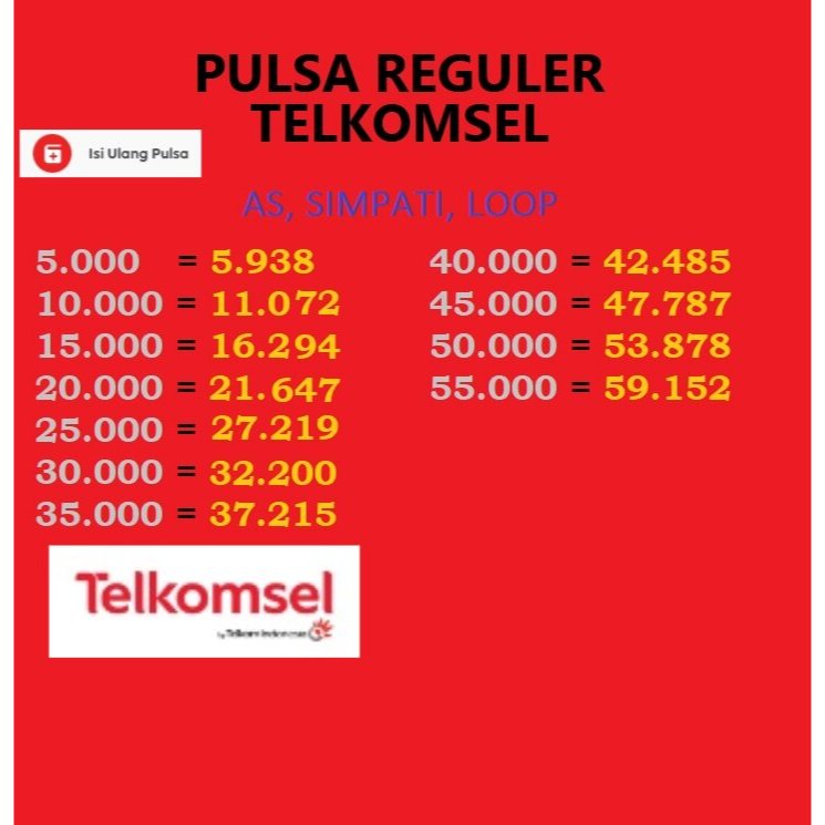PULSA BY U MURAH TELKOMSEL TERLARIS 15K 20K 25K 30K 50K