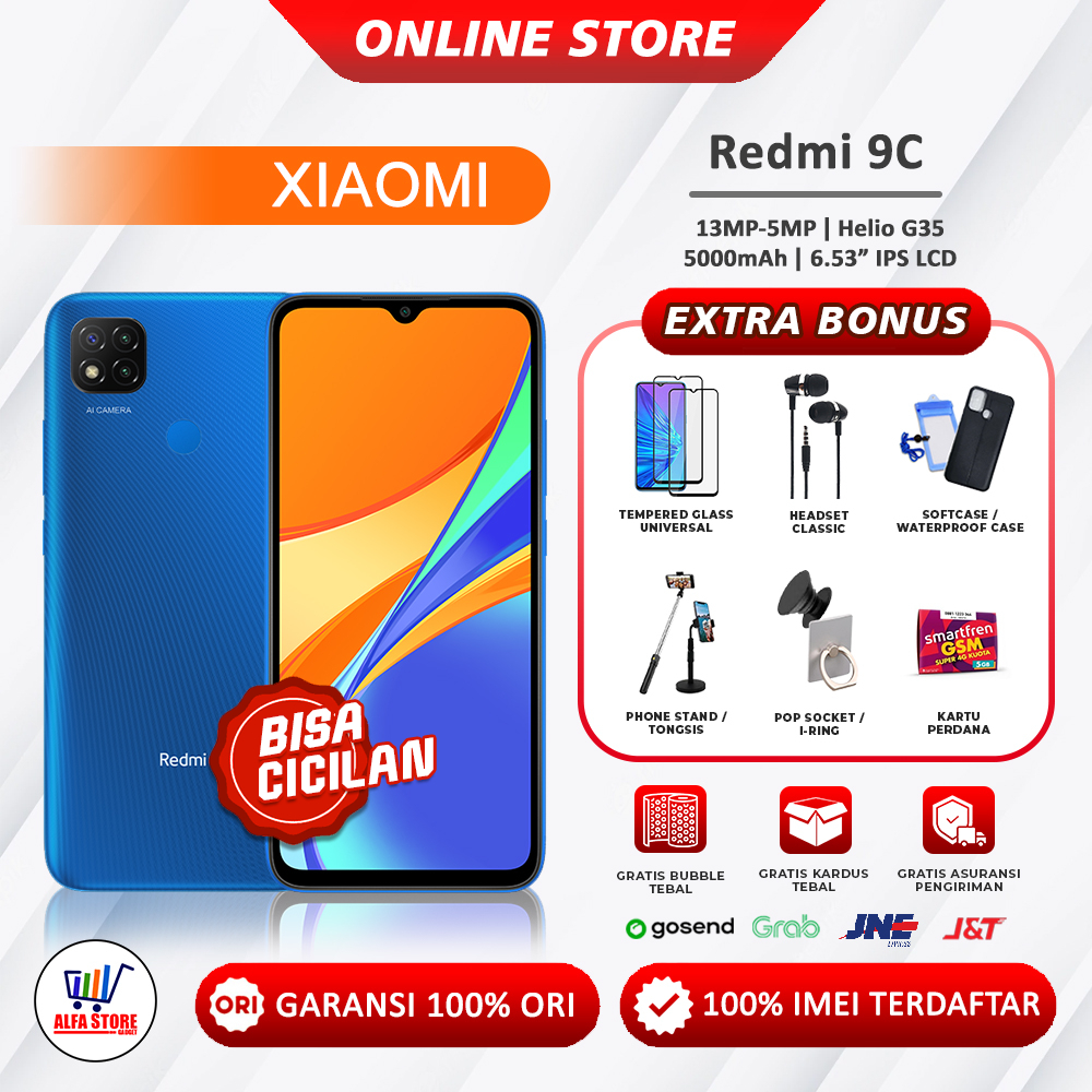 Handphone xiaomi redmi 9c ram 4/64gb ram 3/32gb garansi resmi