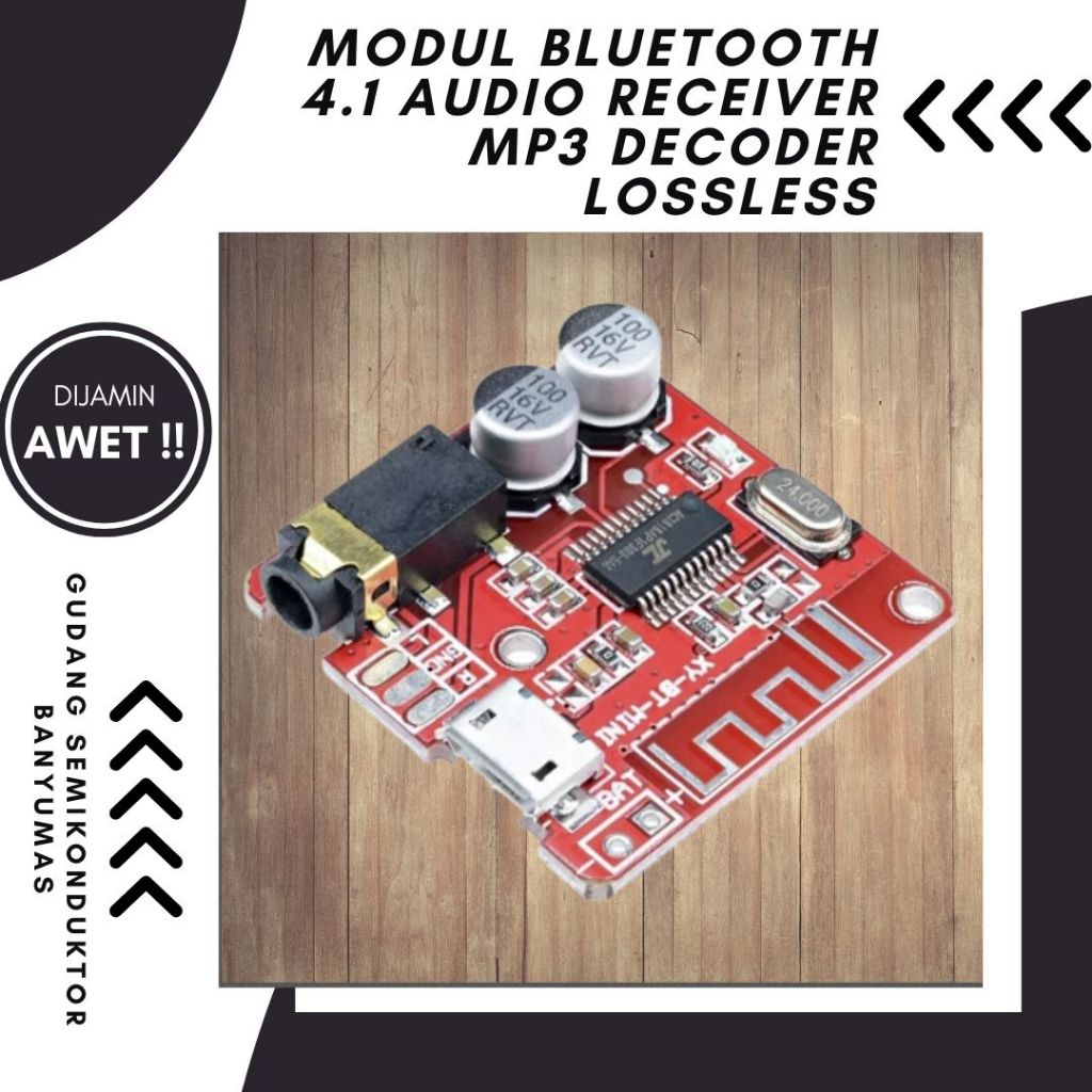 Modul Bluetooth 4.1 Audio Receiver MP3 Decoder Lossless 3.7V-5V Amplifier Papan Modul Merah MP3 WAV 