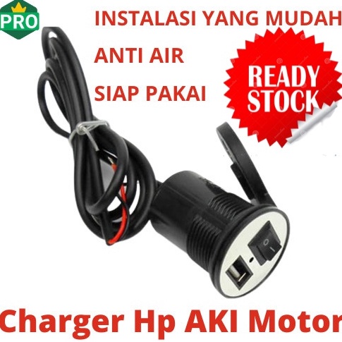 Bayar di tempat Casan Hp Di Motor Charger Aki Charger Phone Handphone Chasan Carger Sepeda Motor 0BH