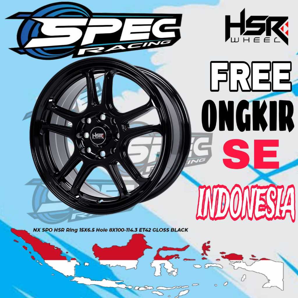 Velg Mobil Ring 15 HSR NX SPO Velg Racing R15 Agya Avanza Brio Sigra Calya Xenia Vios Mirage Dll