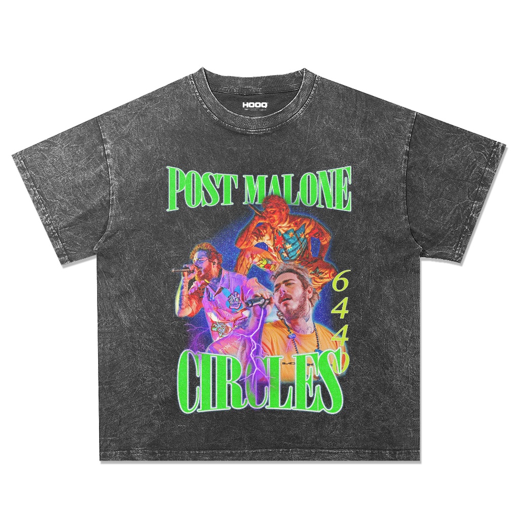 Post Malone T-shirt Oversize Washing Stonewash Kaos Post Malone