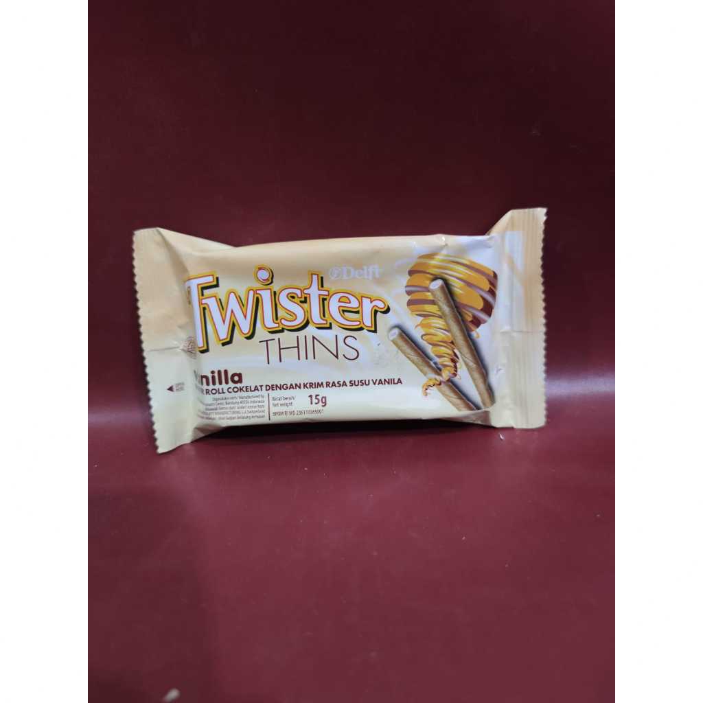 

Delfi Twister Thin Choco Vanilla 15g - Wafer Stick Choco Vanilla Twister Thin