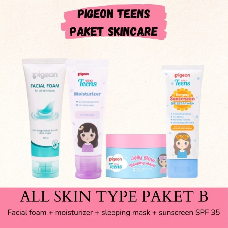 Pigeon Teens Paket Lengkap 1 Set Skincare Anak Remaja