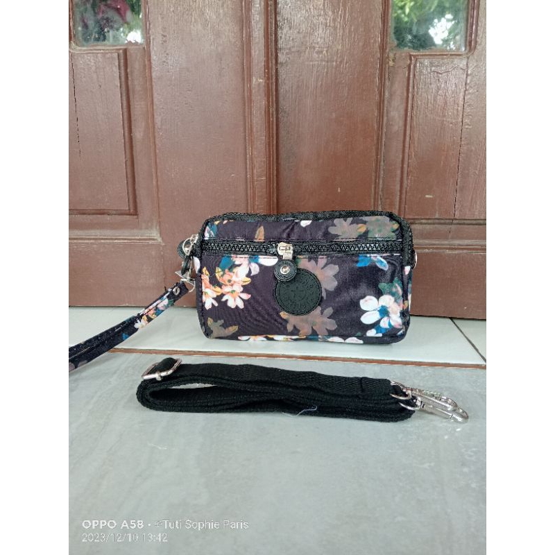 Dompet kipling 4 resleting + tali panjang