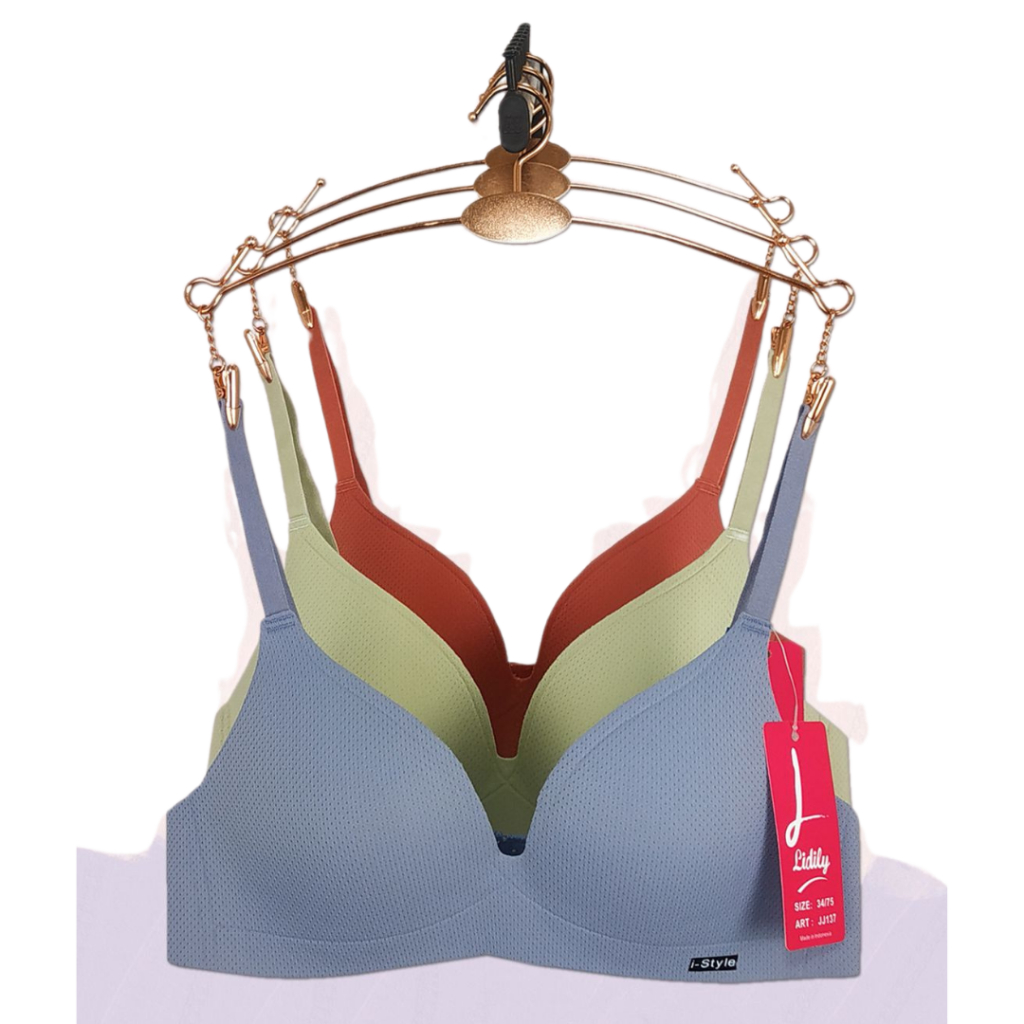 Lidily - Bh Seamless Tanpa Jahitan  Bahan Adem Bertekstur Pori-Pori Tanpa Kawat BH JJ 138/LD
