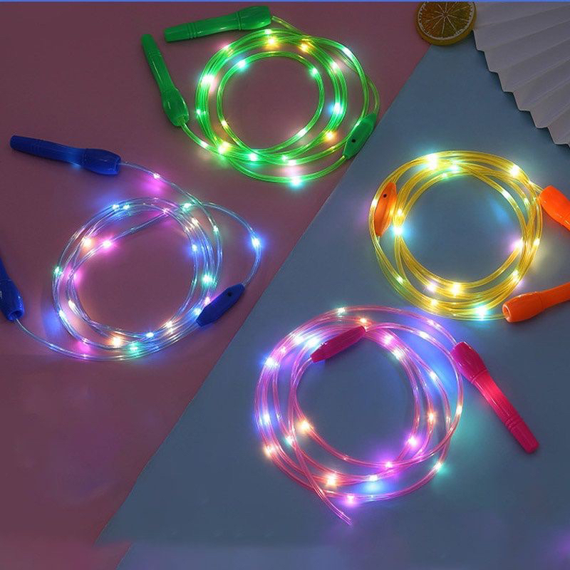 Lompat Tali LED skiping lampu warna-warni Anak-anak  Skipping rope