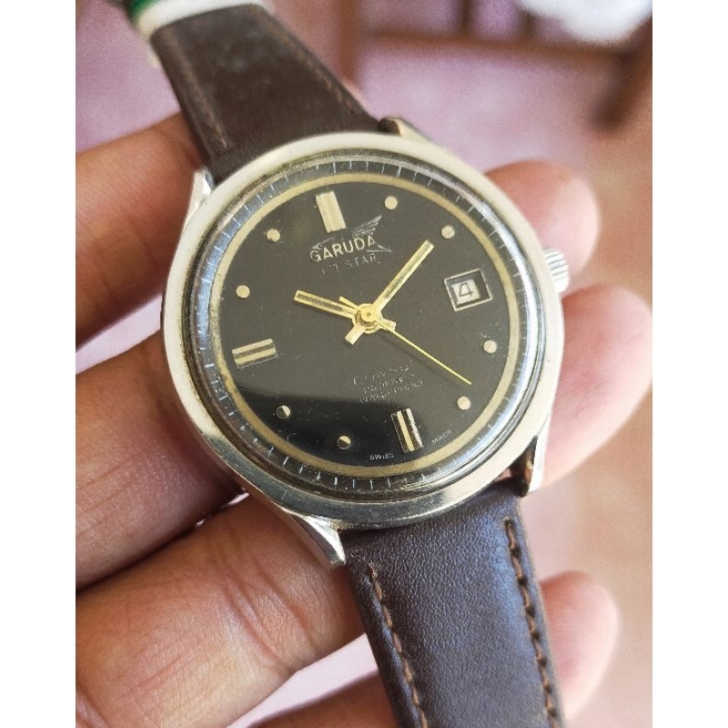 Jam Tangan Garuda Jet Star Consul Manual Winding Swiss Vintage.