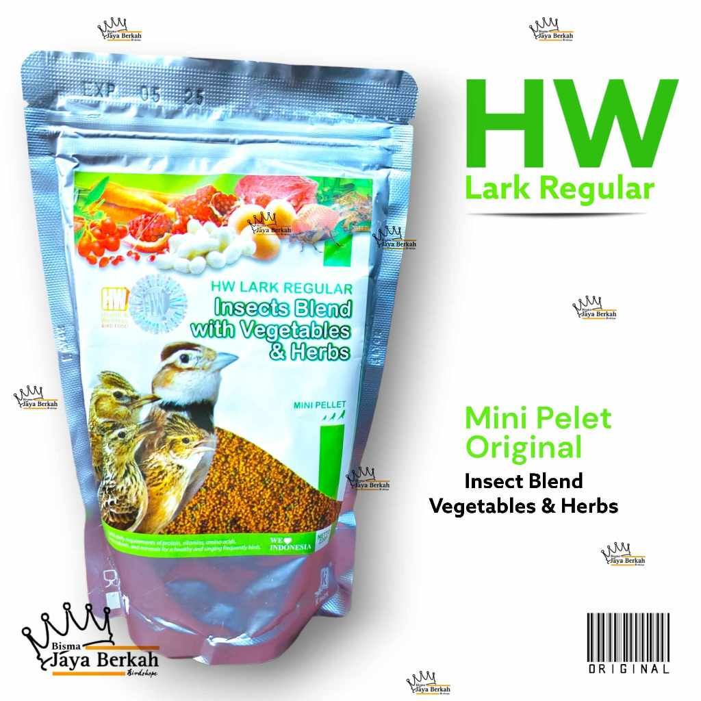 HW LARK REGULAR PAKAN VOER PUR BURUNG BRANJANGAN INSECT BLEND WITH ( ORIGINAL ) ASLI