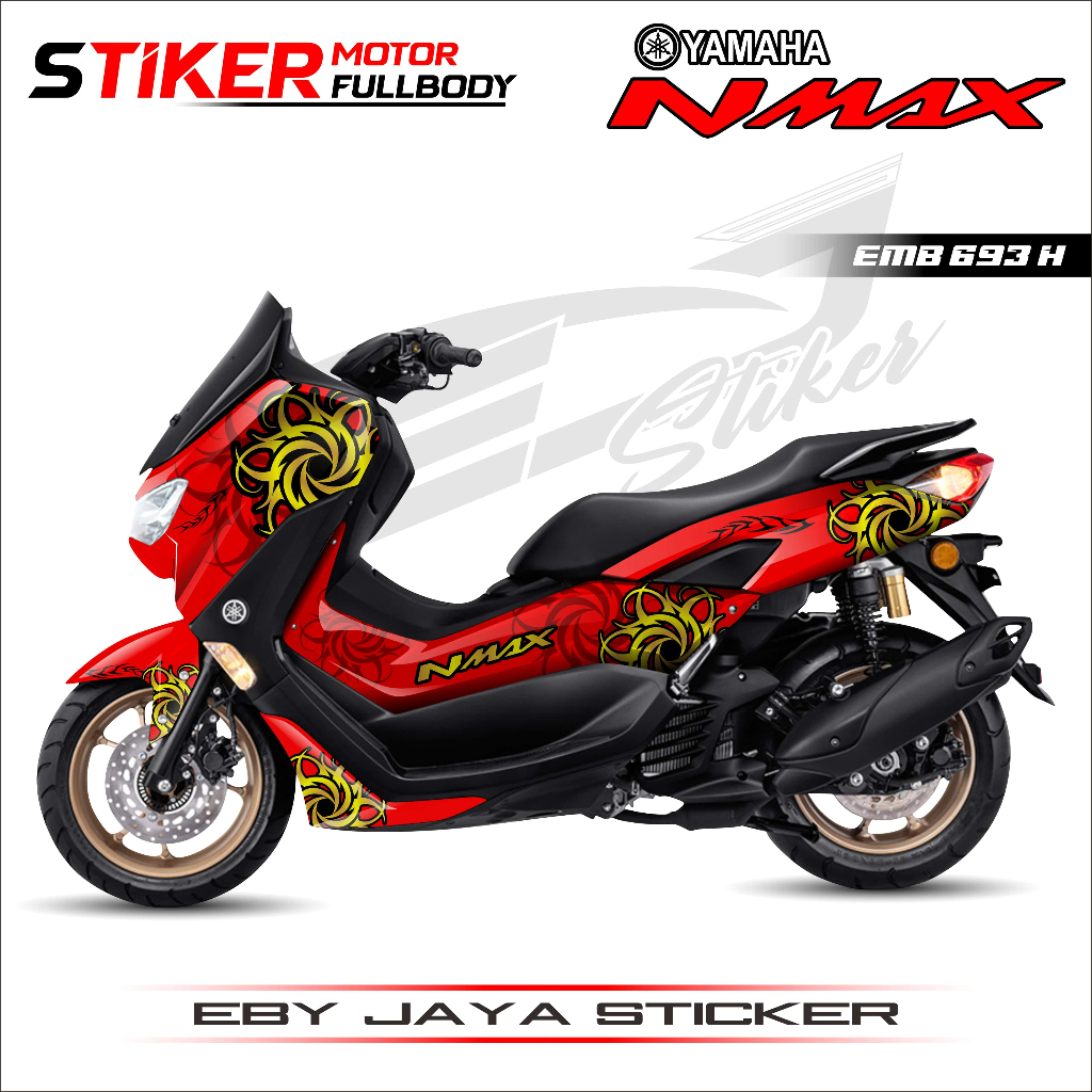 STIKER MOTOR FULL BODY ALL NMAX LANGSUNG CETAK-STIKER DECAL NMAX FULL BLOK BODY CUSTOM-EMB693