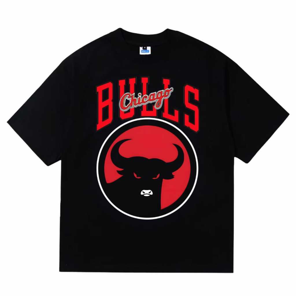 Nebula Tshirt Vintage Chicago Buls Kaos lengan pendek Hitam