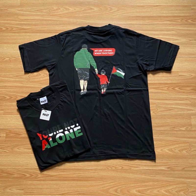 kaos tshirt pria Palestina your Not Alone