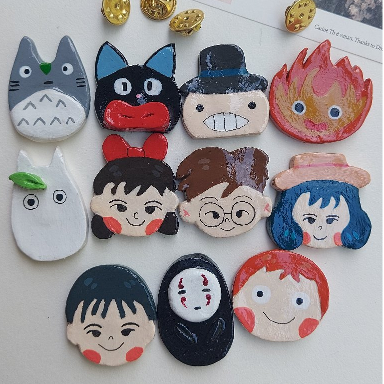 Handmade Clay Pins | Ghibli Series (Part 2)