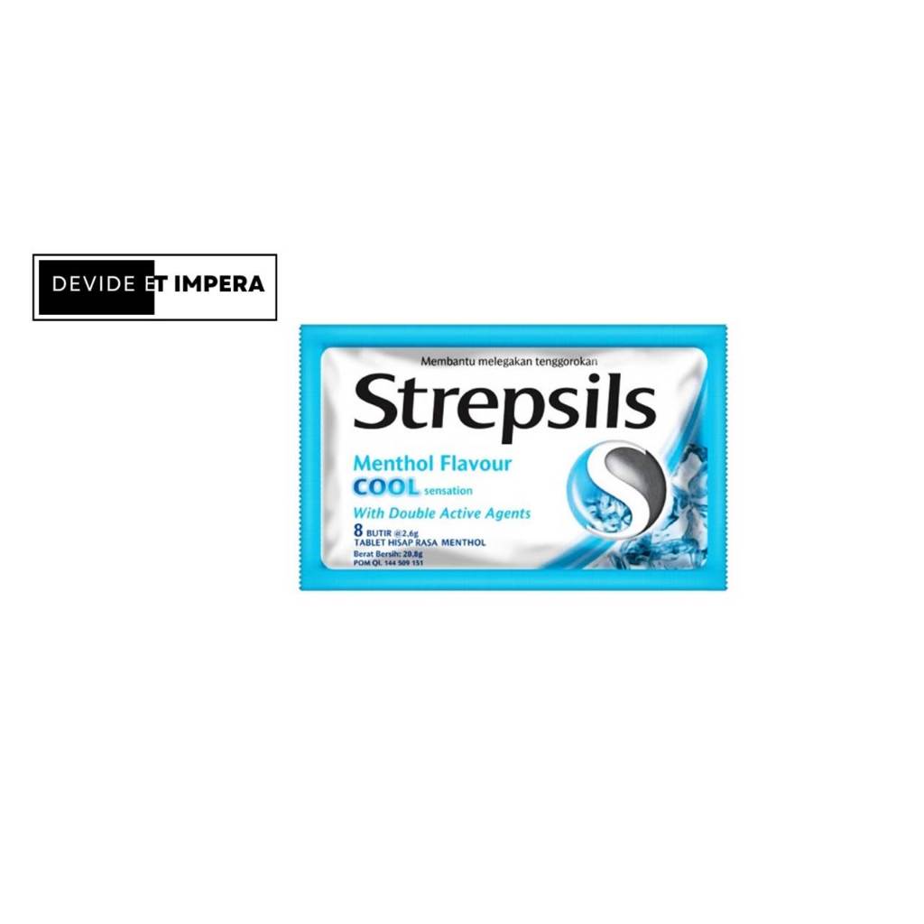 

Permen strepsils menthol cool 1 strip / 8 butir pelega tenggorokan