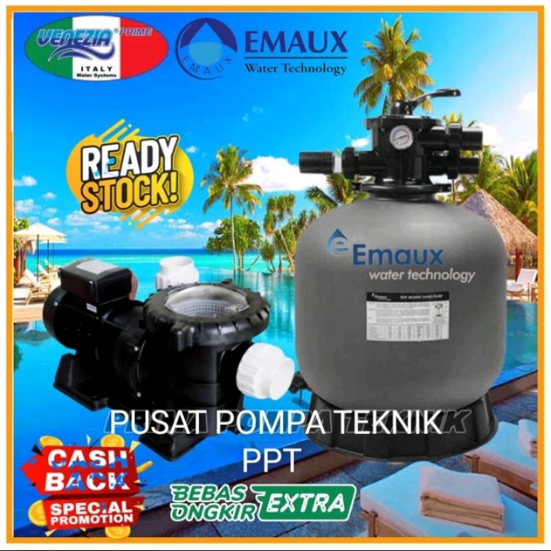 Pompa air kolam renang 1HP + sand Filter 16" paket kolam renang 1set