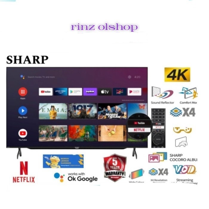 SHARP LED 4T C60DK1X ANDROID TV UHD 4K 60DK1X 60DK 4TC60DK1X 60DK1