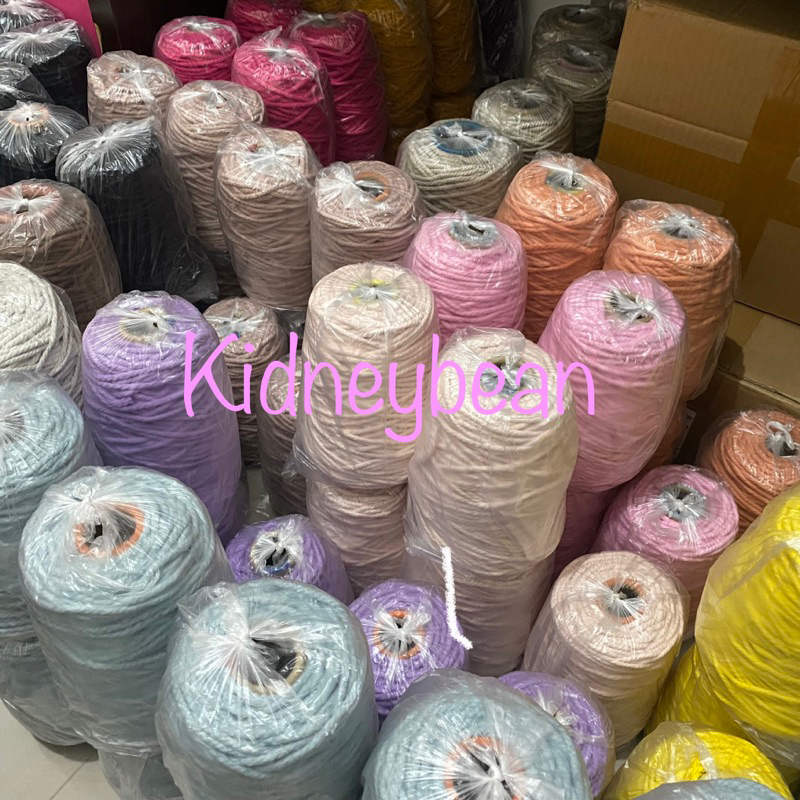 CLEARANCE Benang Tali Katun Macrame Warna 4mm 500gr // Benang Tali Katun Macrame // Benang Macrame 4