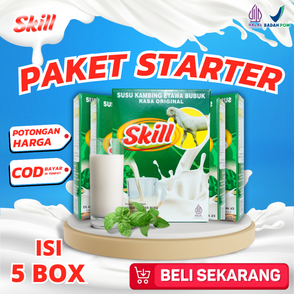 

Paket Starter 5 Box Susu Skill - Susu Kambing Etawa Skill Original Nyeri Sendi