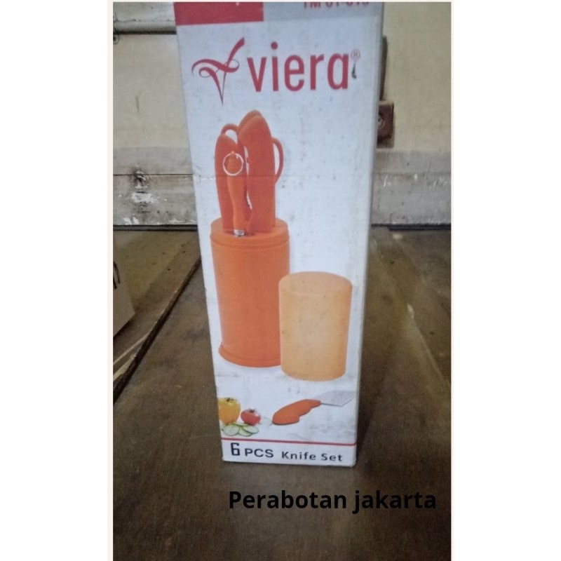pisau set/pisau set pake tempat/knief chief satu set/pisau dapur satu set/pisau stanlies gagang plas