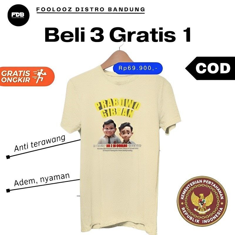 Kaos Prabowo Gibran 2024 Baju Prabowo Gibran Gemoy Terbaru 2024