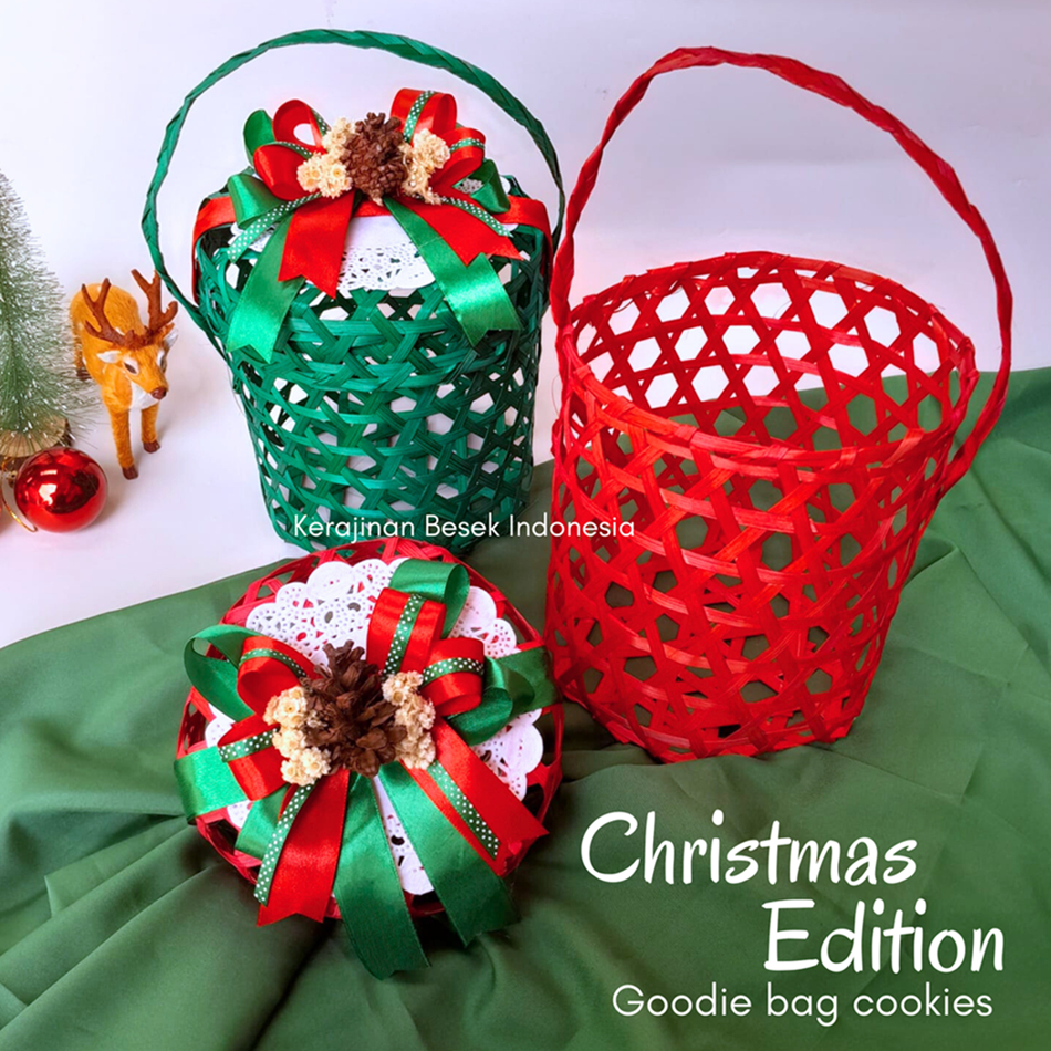 

GOODIE BAG HAMPERS SPESIAL NATAL FREE PITA Klongsong nastar warna pita Parsel toples kue kering Christmas Kado natal