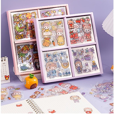 

Stiker Motif Kartun Korea Lucu Anti Air 1 box 100lbr /Dekorasi Handbook Scrapbook DIY/Stiker kartun tahan air PET