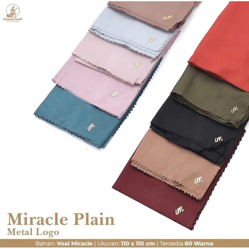 Jilbab Umama (ORI) Segi Empat Voal Miracle Metal Logo LC Laser Cut Umama Scarf Ori
