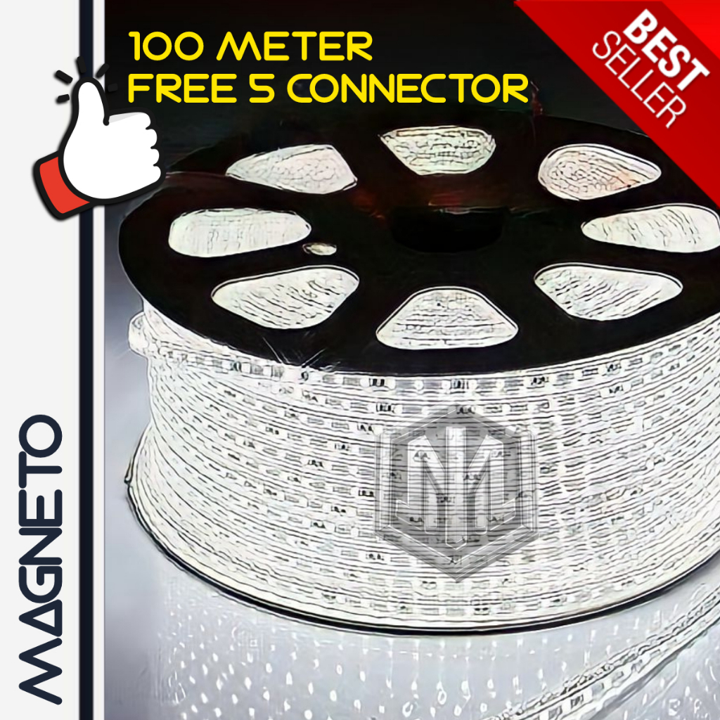 1ROLL LED STRIP 100M SELANG SMD 5054 / 3035 WATERPROFF IP67 LED DEKORASI RUANGAN OUTDOR INDOR AC 220