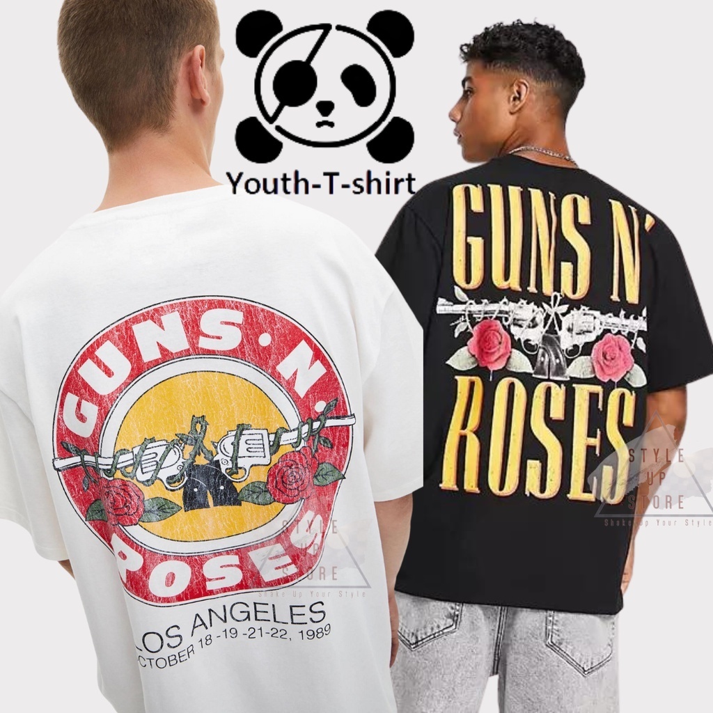 [Bestselling] BERSHKA TSHIRT OVERSIZE GUN&ROSES X RHCP /