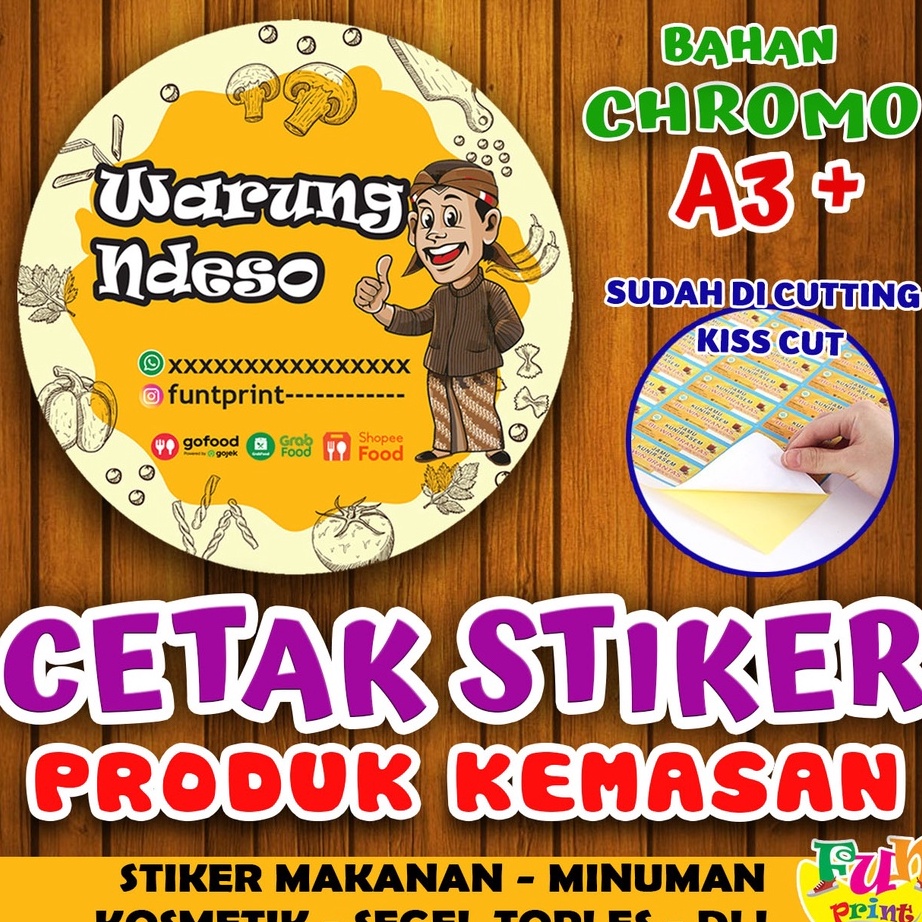 

Ready CETAK STIKER LABEL CROMO BONTAK / STIKER LABEL KEMASAN / PRINT STICKER SEGEL CUTTING MAKANAN Serba Murah