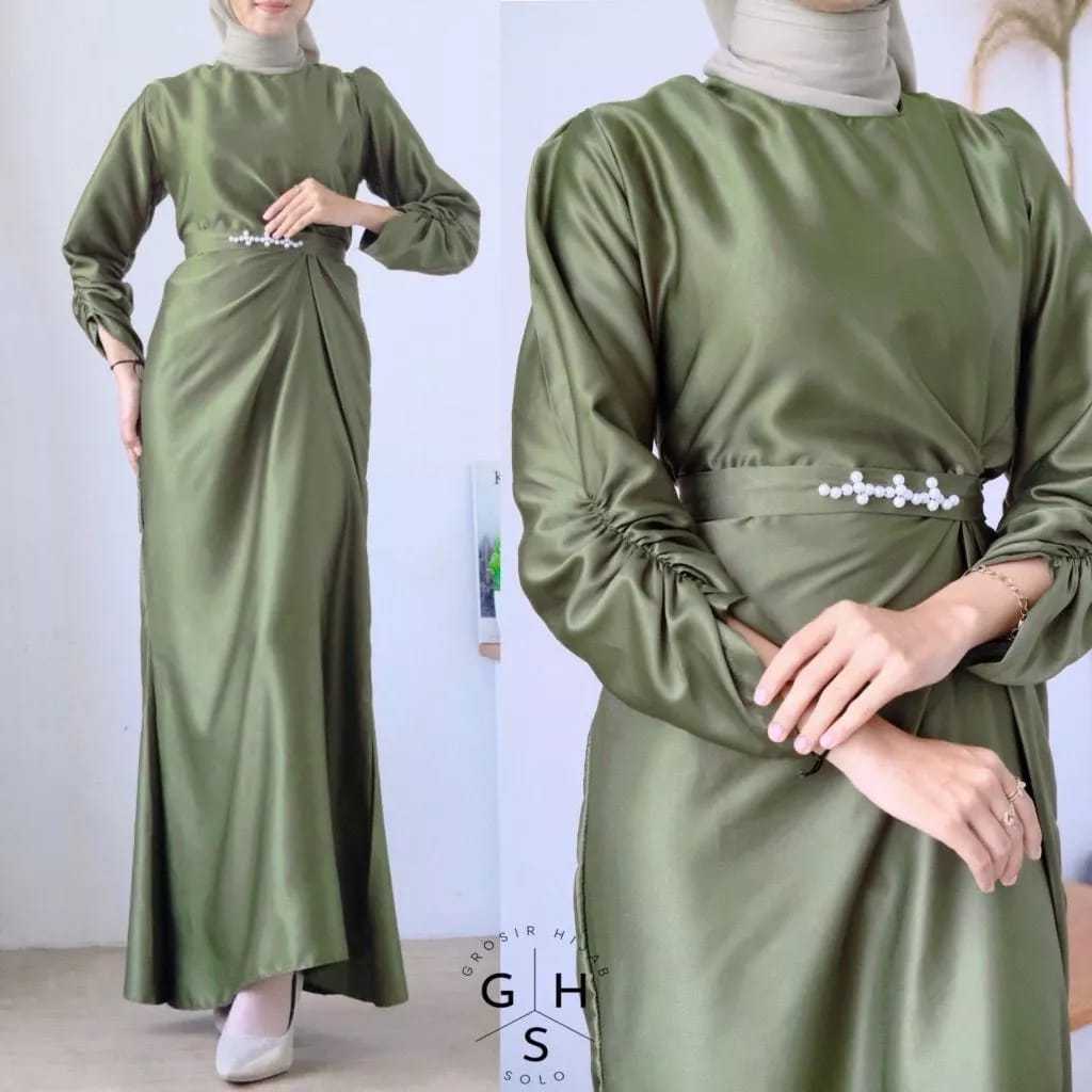 LILIS DREES DUYUNG BRIDESMAID GAMIS SATIN KONDANGAN