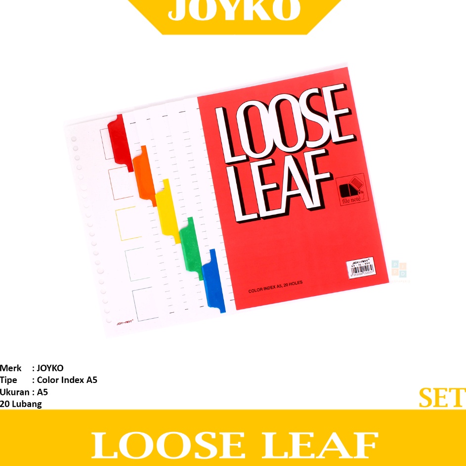 

Terkini Joyko - JOY ART Pembatas Binder Note Index A5 - B5 - 5 Warna - 1 Set Terupdate