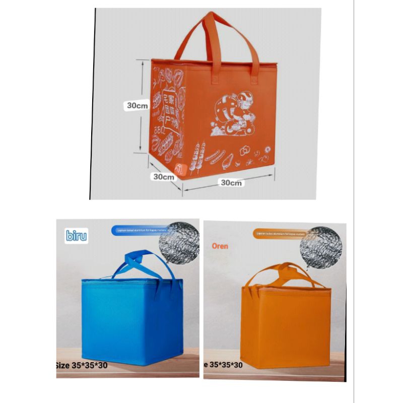 Themal cooler Bag Tas pendingin penghangat minuman makanan tas Delivery Gojek