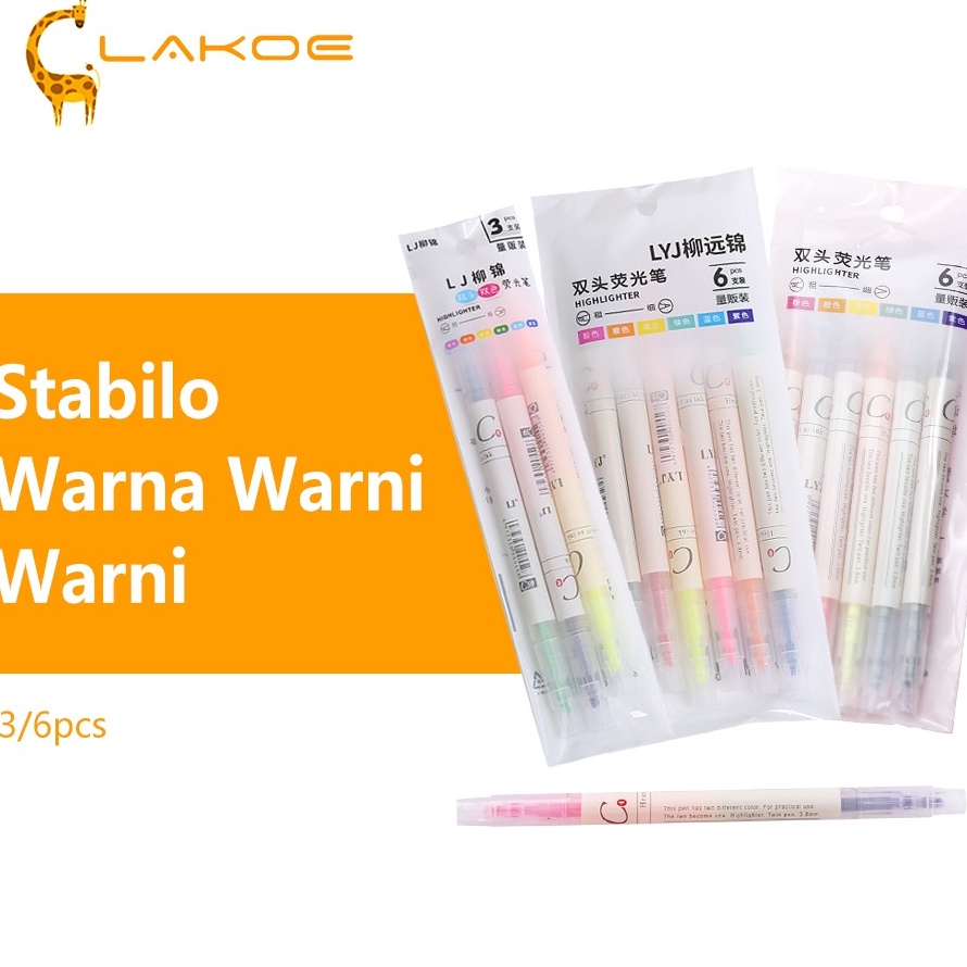 

Grosir LAKOEINDONESIA Stabilo Double Tip Highlighter Pen 6 Warna Diskon