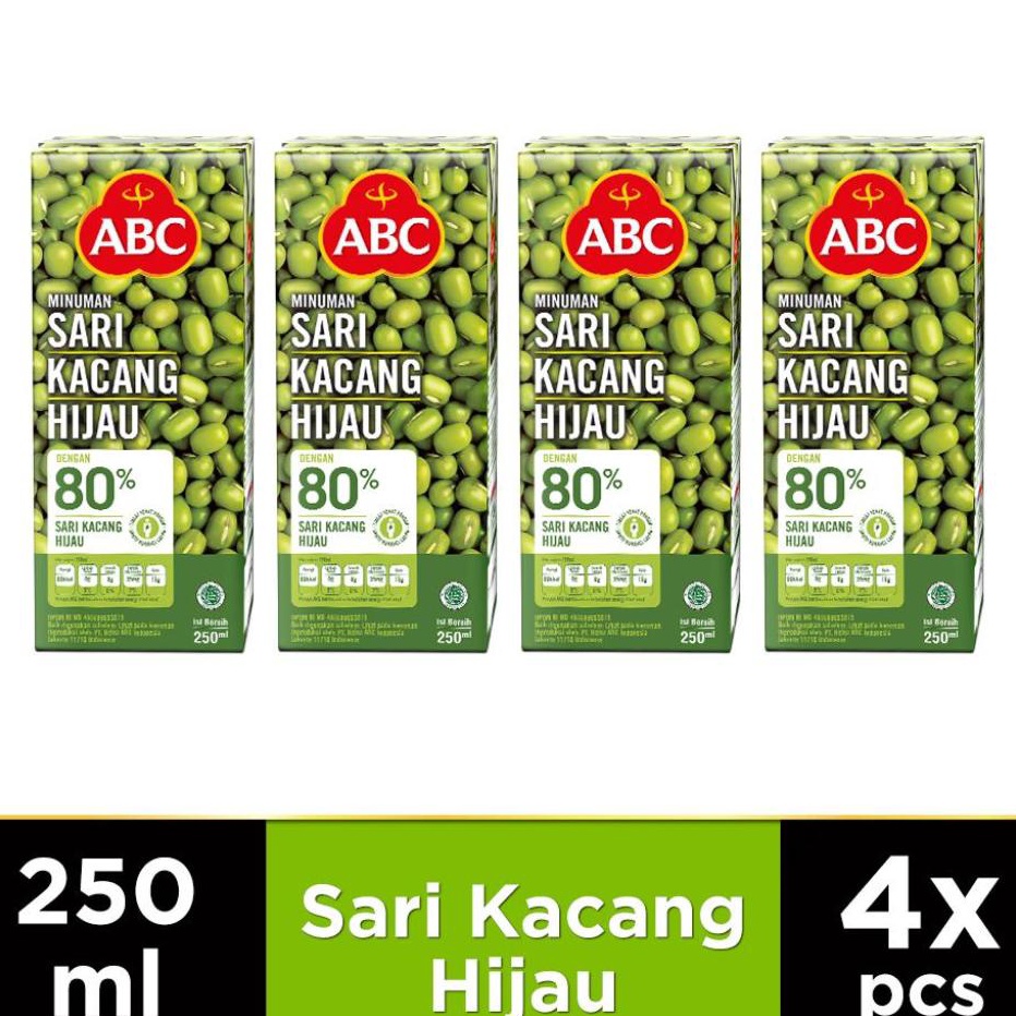 

Readystock ABC Minuman Sari Kacang Hijau 250 ml - Multi Pack 4 pcs Promo