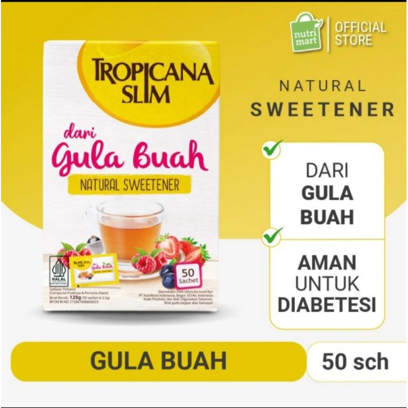 

Tropicana Slim Gula Buah 50 Sachet - Alami untuk Diabetes