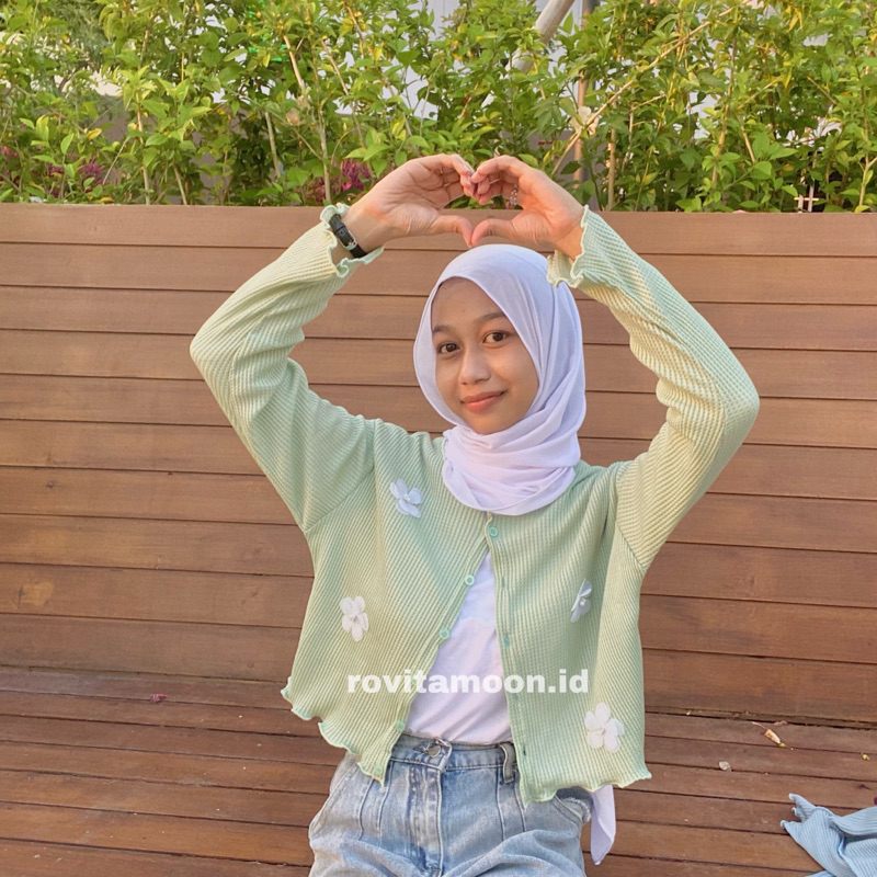 Cardigan Bunga | Cardigan Flower | Cardigan Crop | Cardigan Korean | Cardigan Rajut
