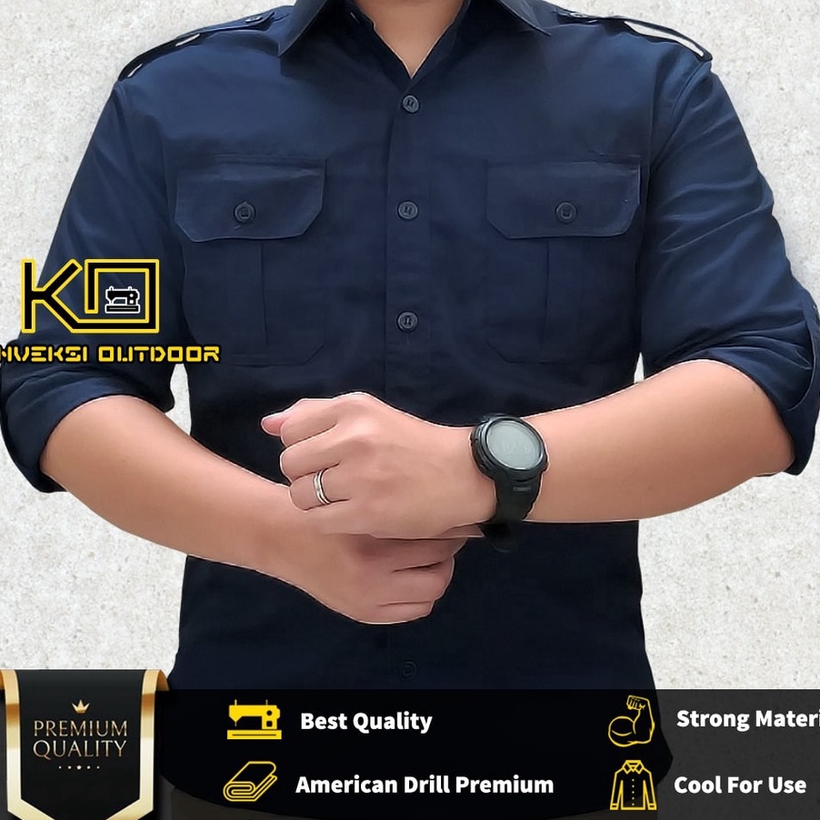 MODEL PDI757 Kemeja Tactical Pria Wanita Lengan Panjang - Baju Taktikal Seragam PDH PDL Navy Kerja K