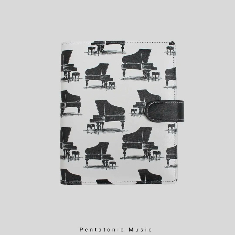 

Grand Piano Ring Binder Alat Tulis motif Musik Pentatonic Music Kado souvenir Lucu